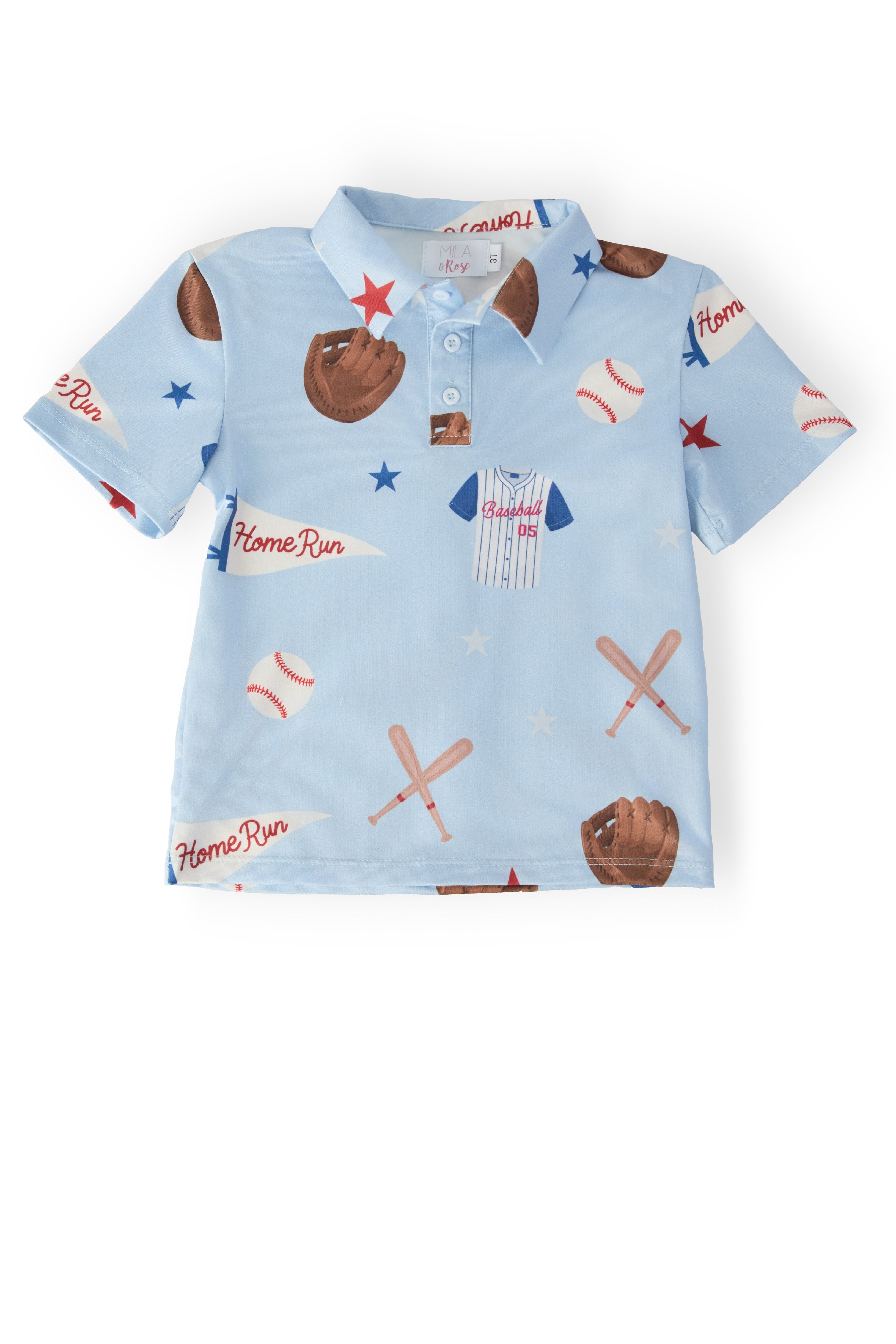 Boys Home Run S/S Polo - Aaria Tees Aaria Tees