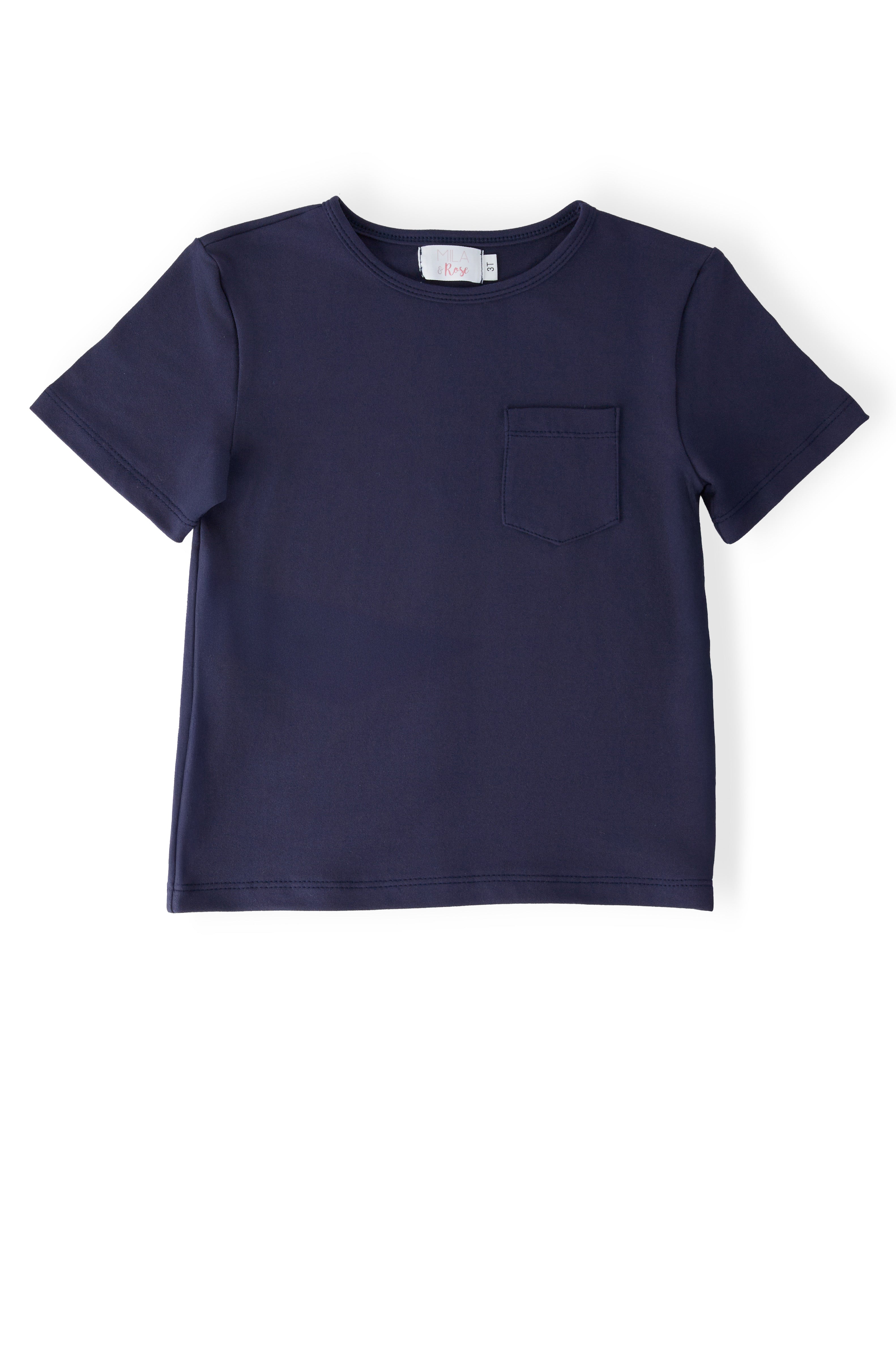 Boys Navy S/S Pocket Tee - Aaria Tees Aaria Tees