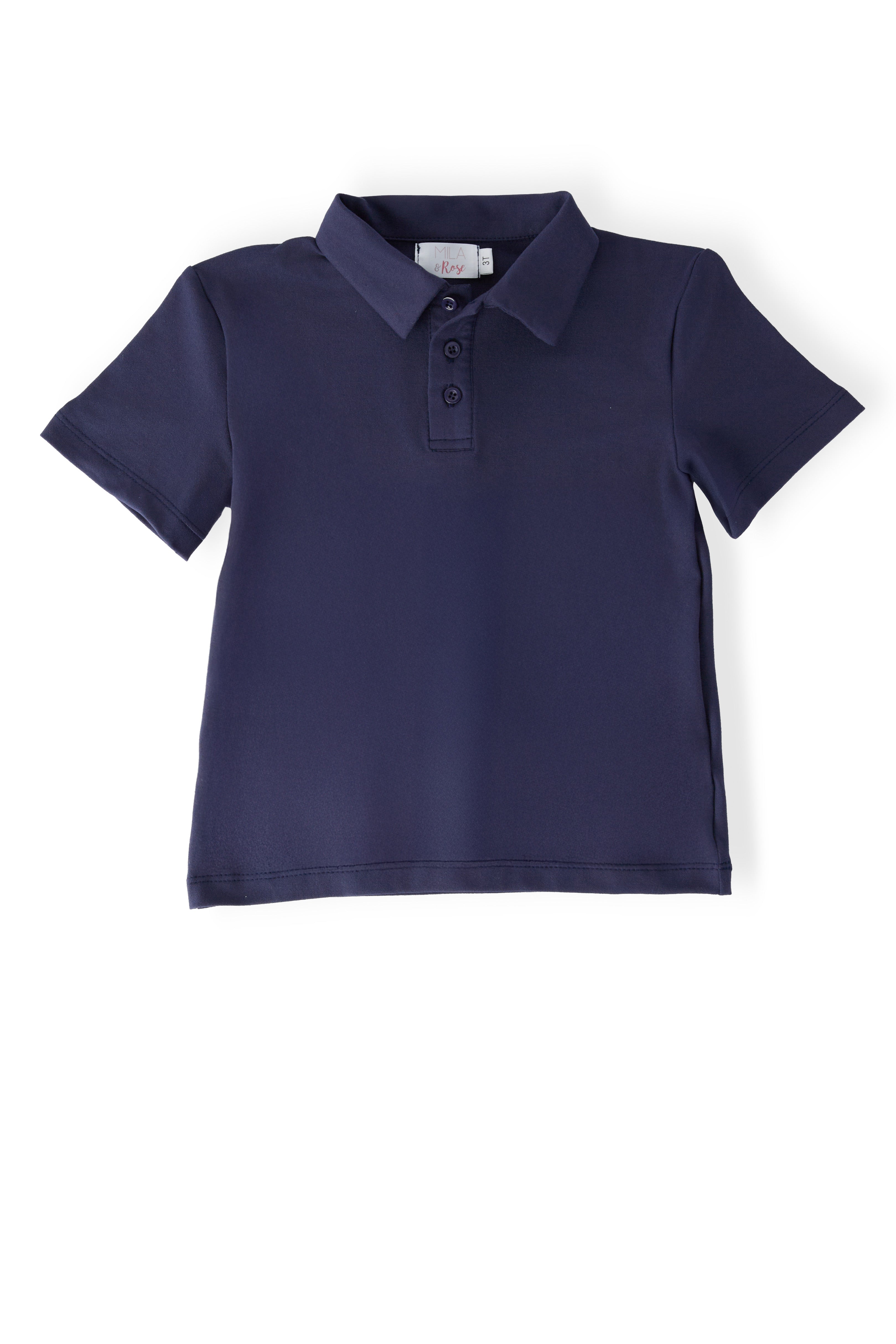 Boys Navy S/S Polo - Aaria Tees Aaria Tees