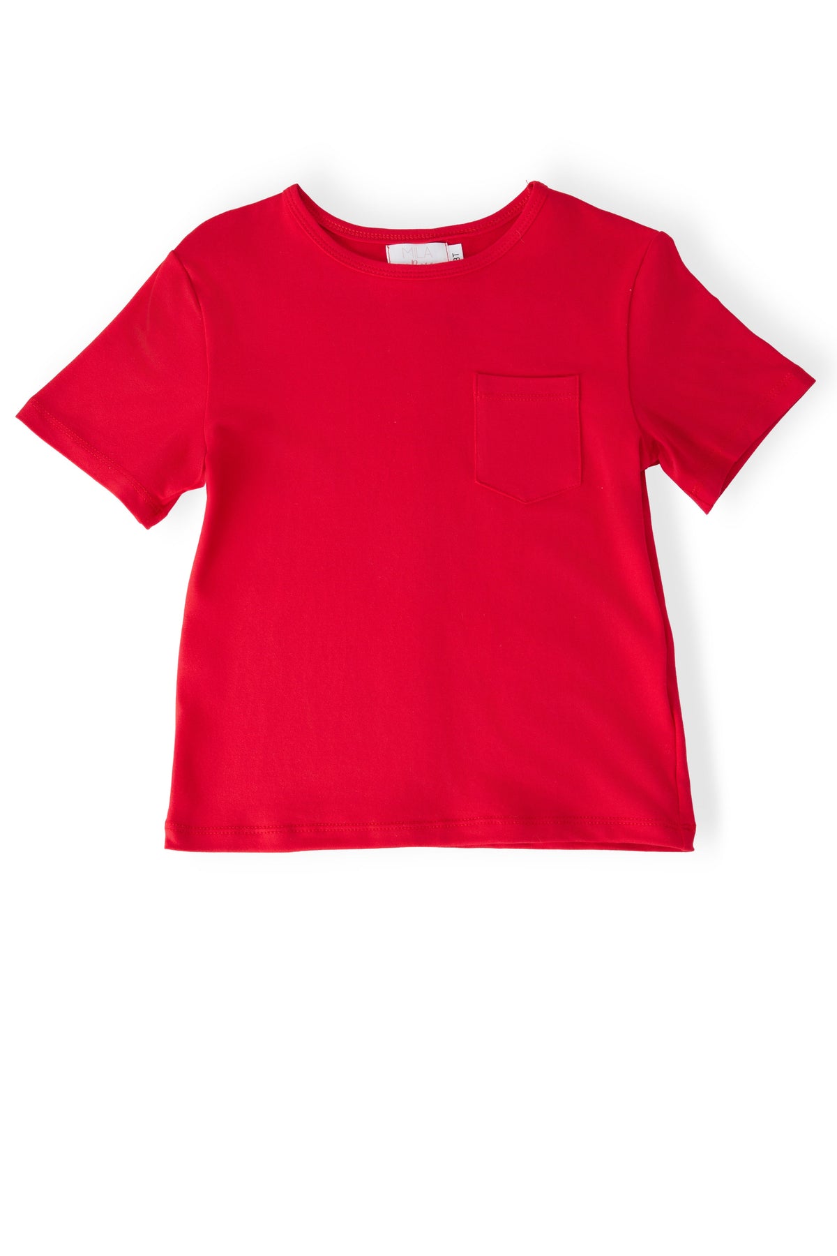 Boys Red S/S Pocket Tee - Aaria Tees