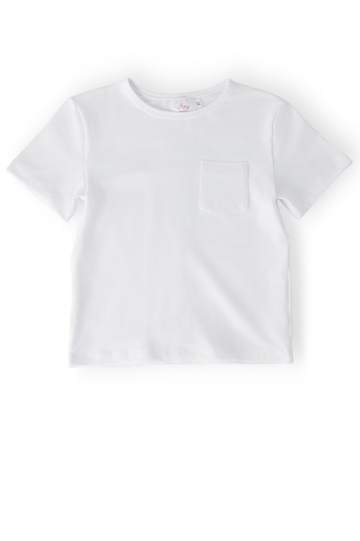 Boys White S/S Pocket Tee - Aaria Tees
