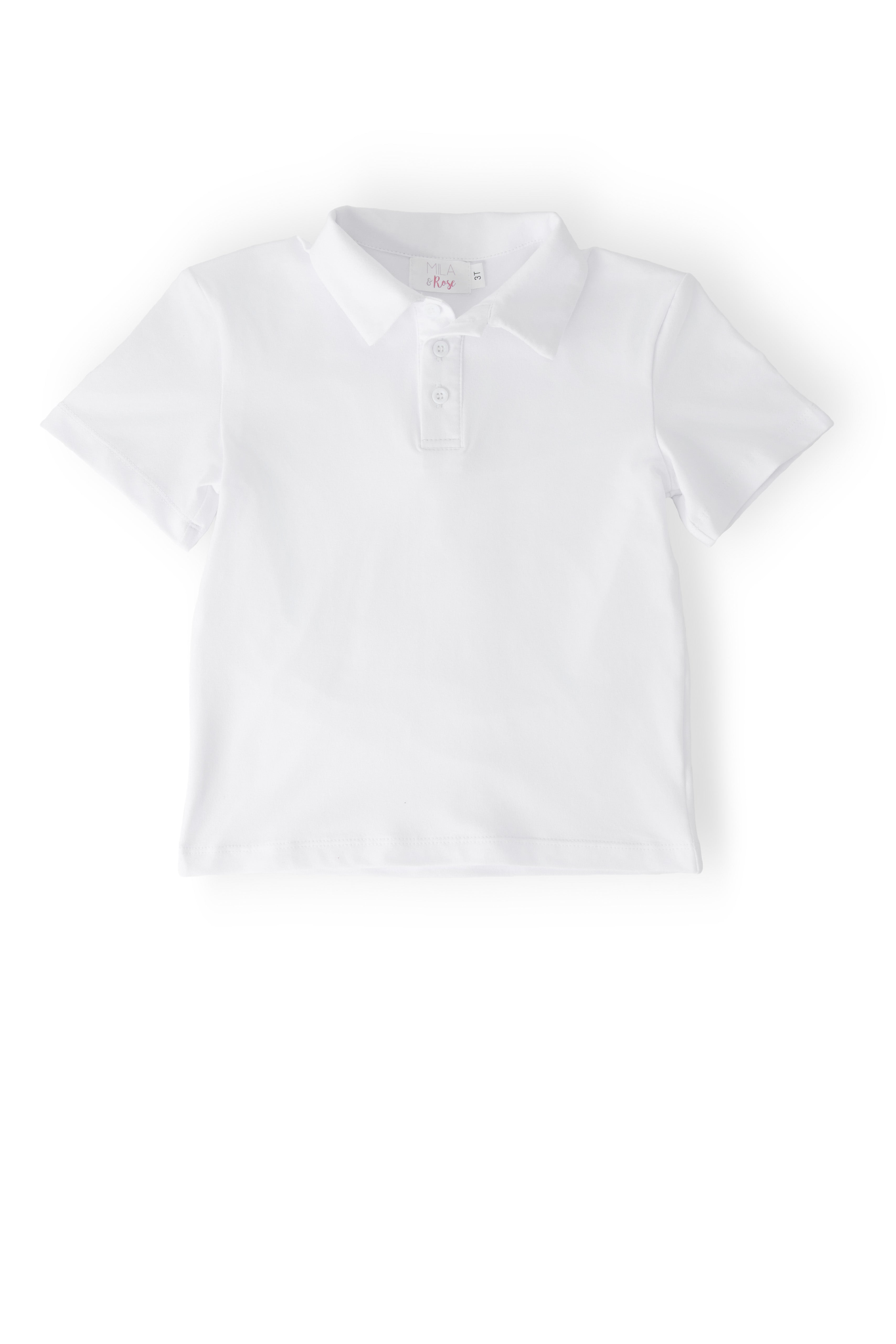 Boys White S/S Polo - Aaria Tees Aaria Tees