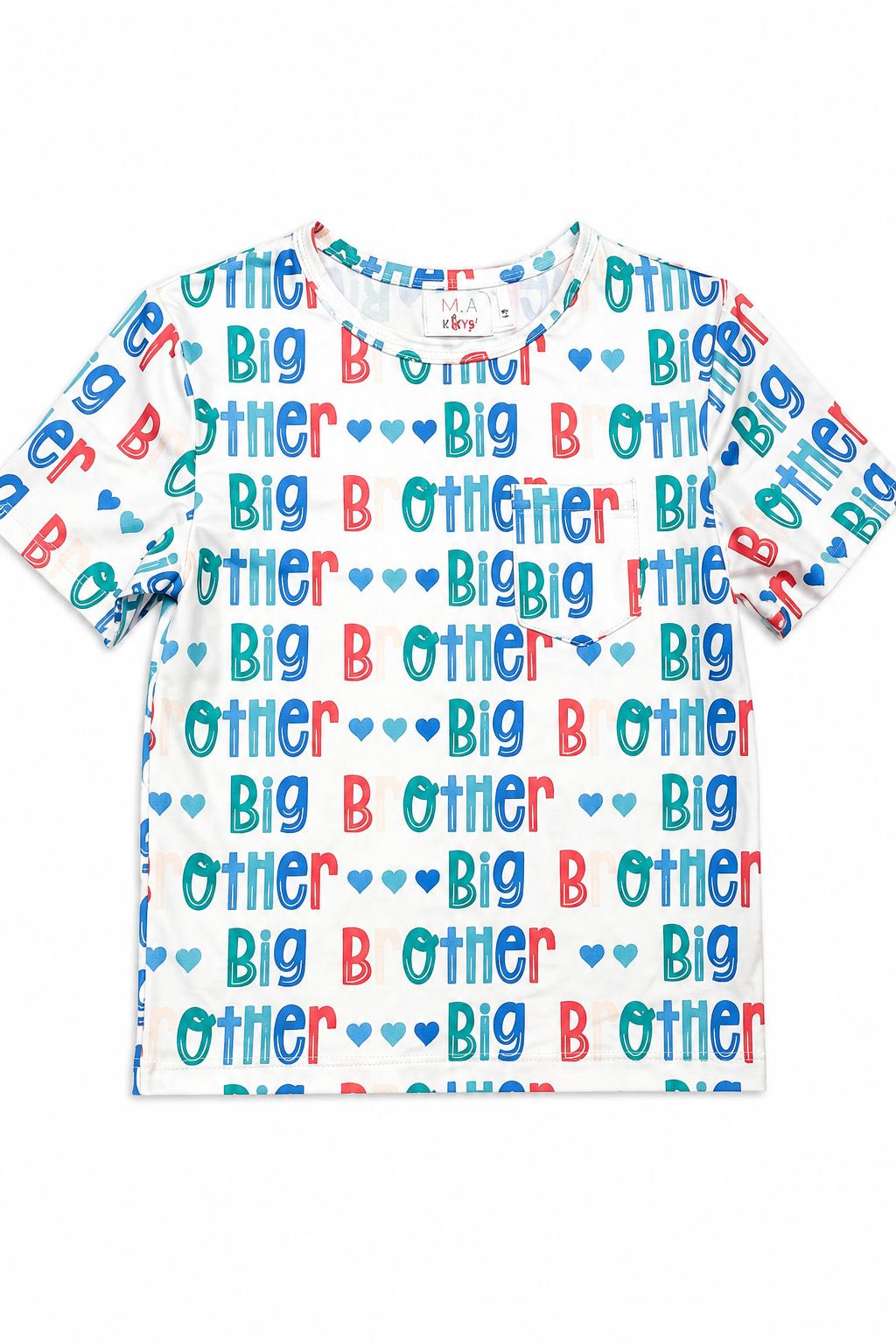 Boys Big Brother S/S Pocket Tee - Aaria Tees