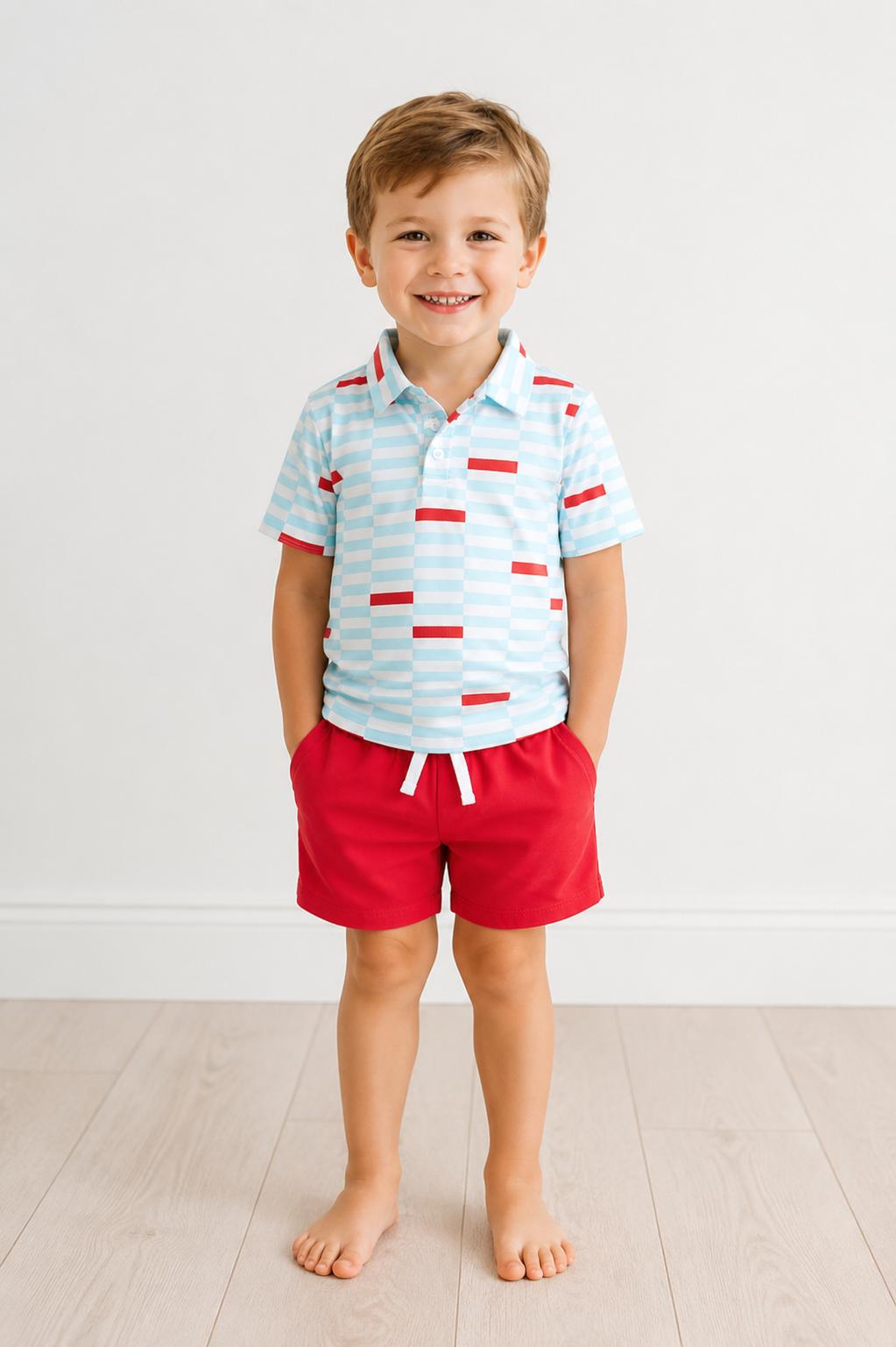 Boys Block Party S/S Polo - Aaria Tees Aaria Tees