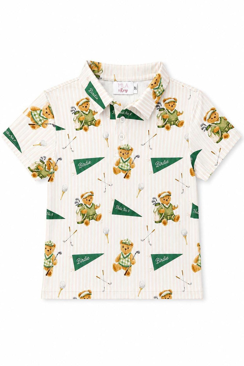Boys Golfing Bears S/S Polo - Aaria Tees Aaria Tees