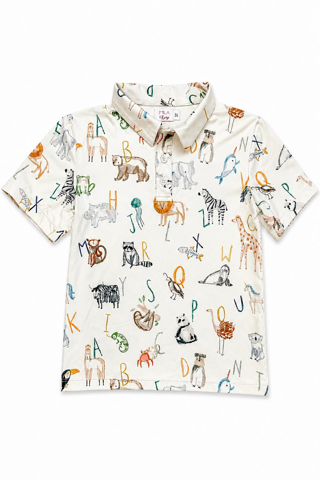 Boys ABC Adventure S/S Polo - Aaria Tees