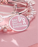 'HOPE' Breast Cancer Awareness Charm Bangle Set of 2 - Aaria Tees Aaria Tees