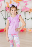 Bright Lilac S/S Ruffle Tee - Aaria Tees Aaria Tees