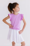 Bright Lilac S/S Ruffle Tee - Aaria Tees Aaria Tees