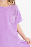 Bright Lilac Scrunchy Pocket Tee - Aaria Tees Aaria Tees