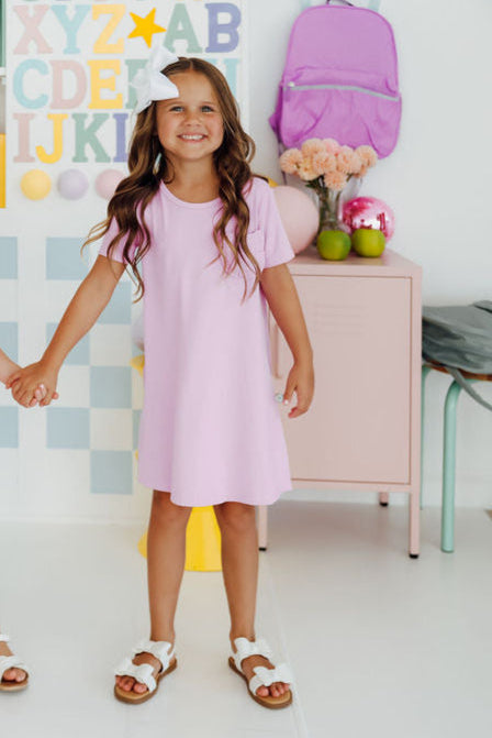 Bright Lilac T-Shirt Dress - Aaria Tees Aaria Tees