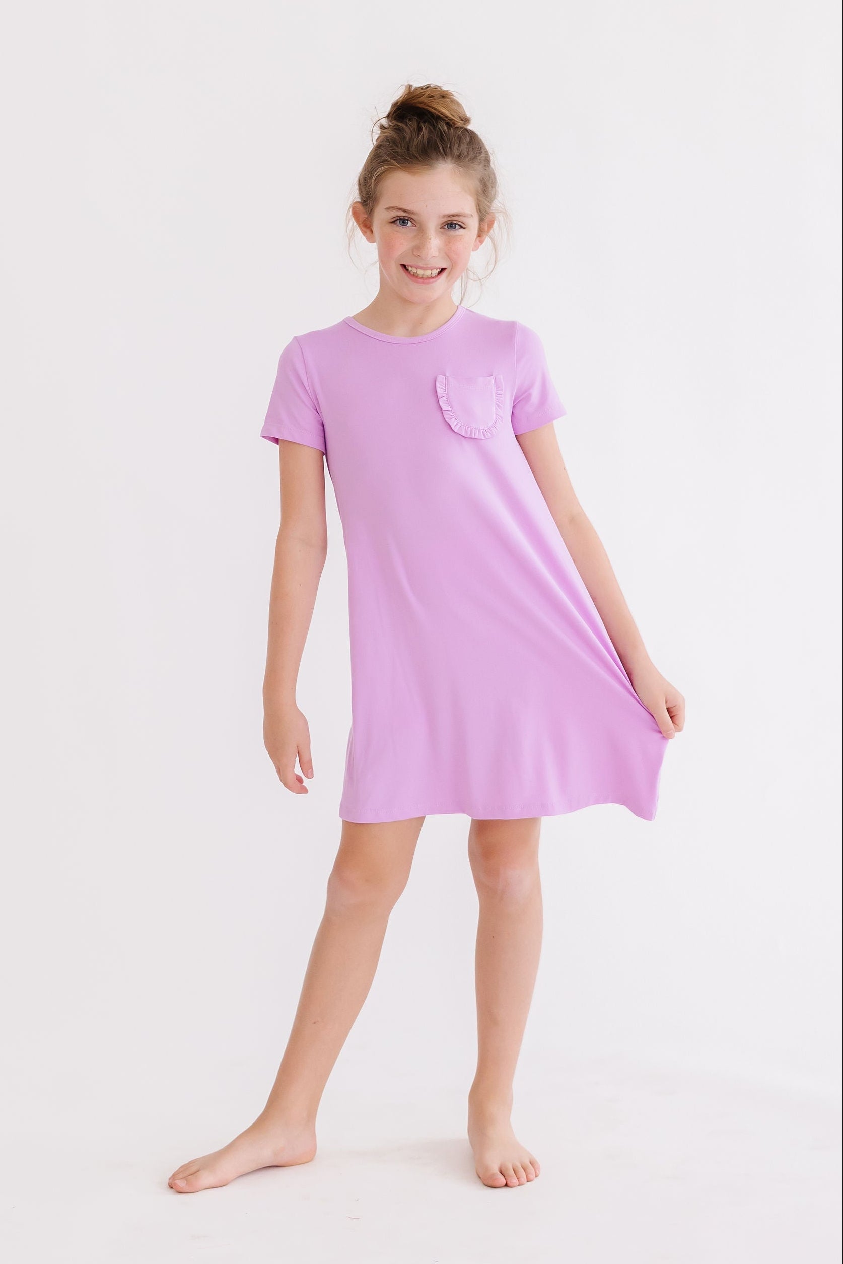 Bright Lilac T-Shirt Dress - Aaria Tees Aaria Tees