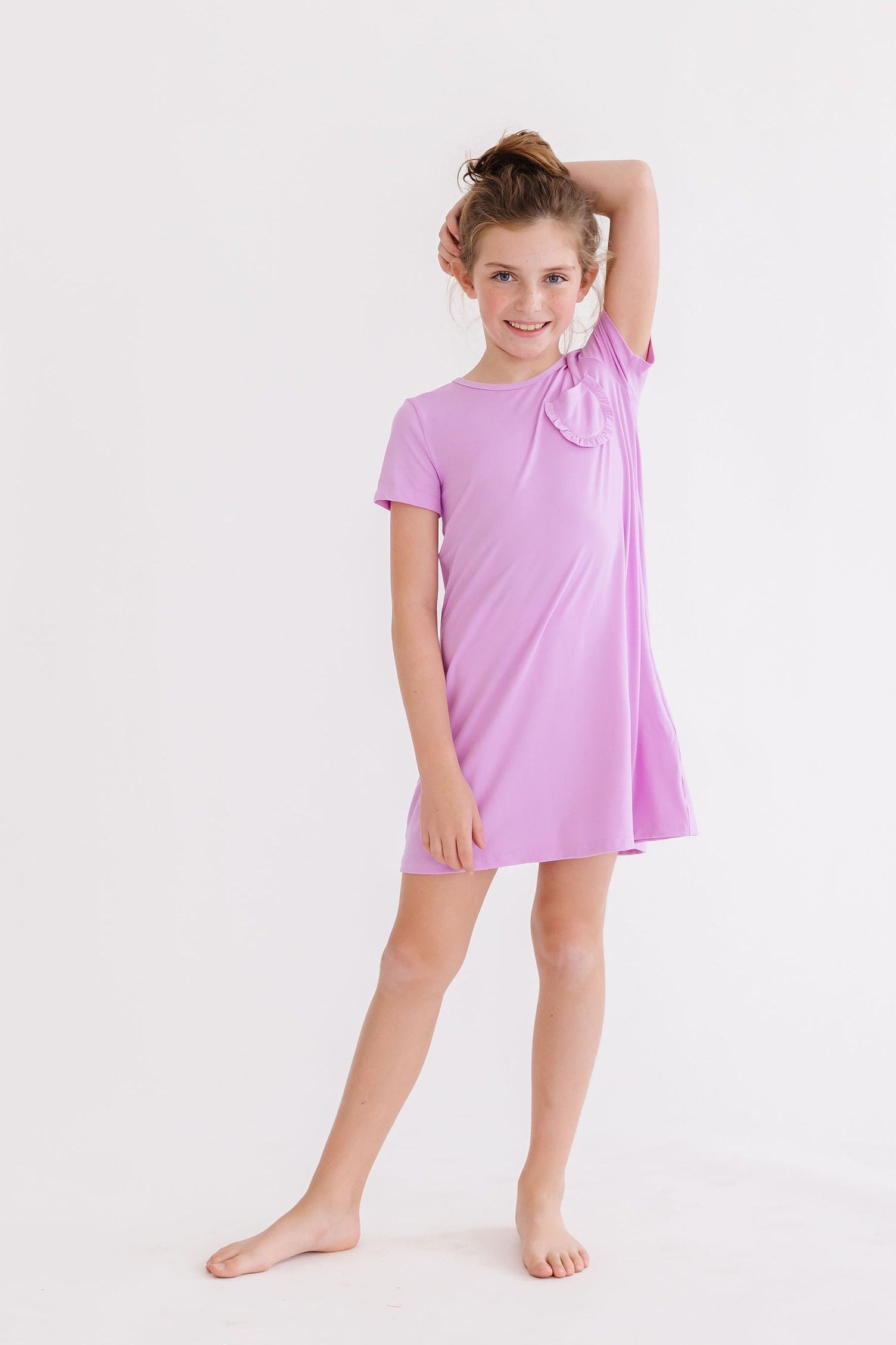 Bright Lilac T-Shirt Dress - Aaria Tees Aaria Tees