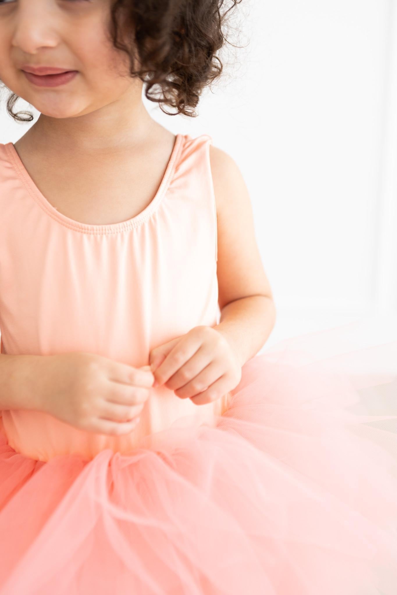 Bright Peach Tank Tutu Leotard - Aaria Tees Aaria Tees