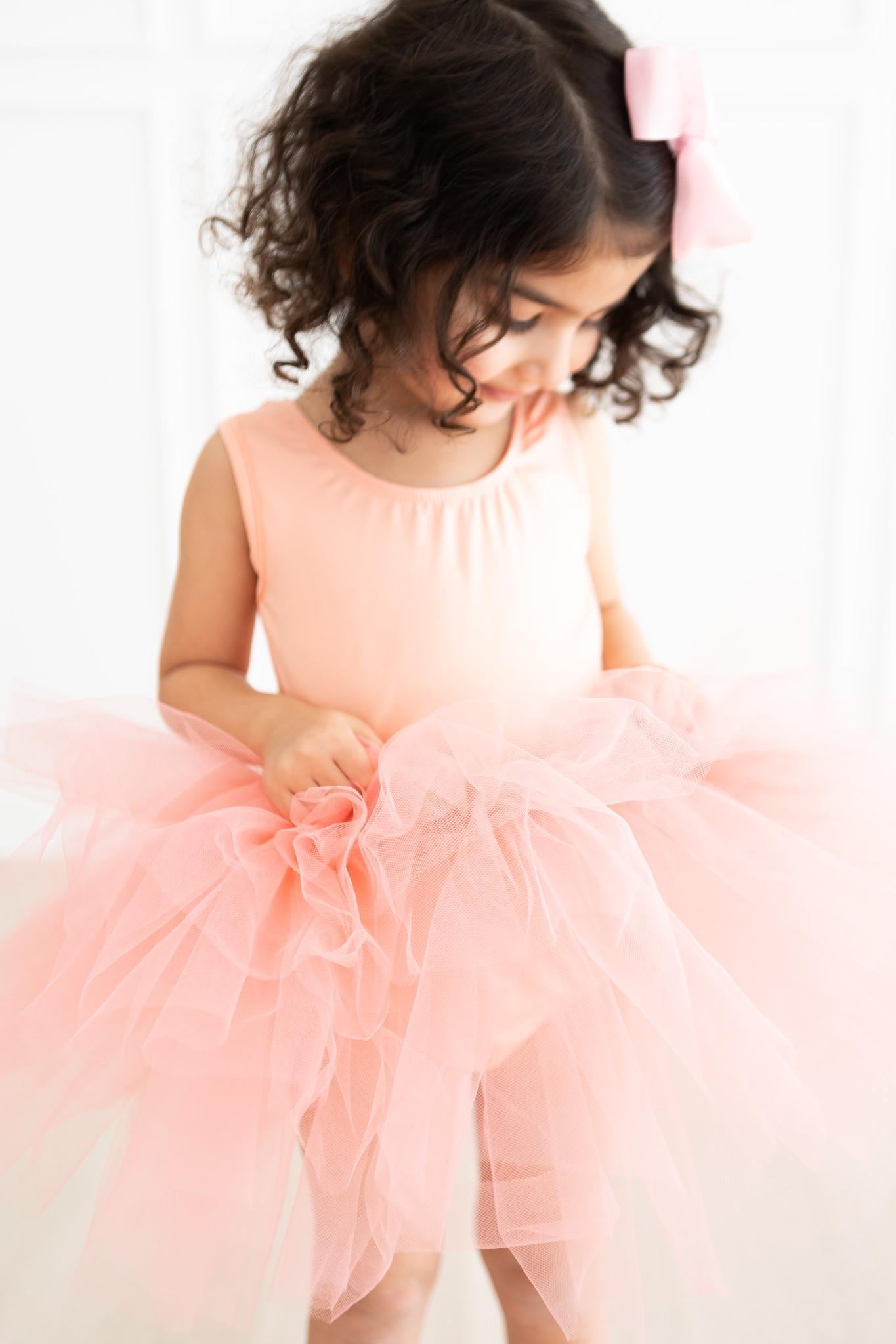 Bright Peach Tank Tutu Leotard - Aaria Tees Aaria Tees