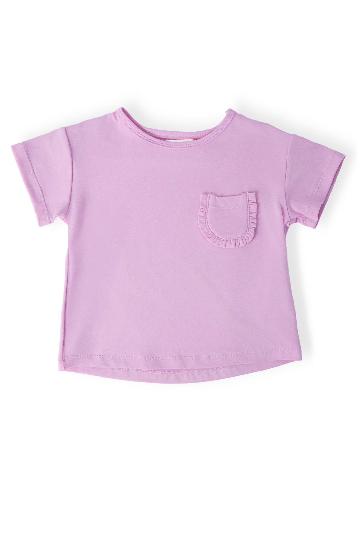 Bright Lilac Ruffle Pocket Tee - Aaria Tees