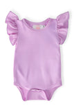 Bright Lilac S/S Flutter Bodysuit - Aaria Tees Aaria Tees