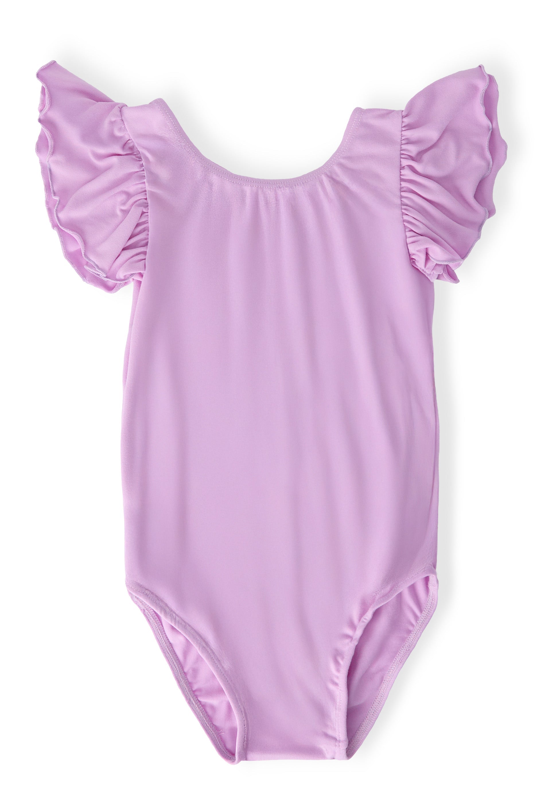 Bright Lilac S/S Flutter Sleeve Leotard - Aaria Tees Aaria Tees