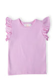 Bright Lilac S/S Ruffle Tee - Aaria Tees Aaria Tees