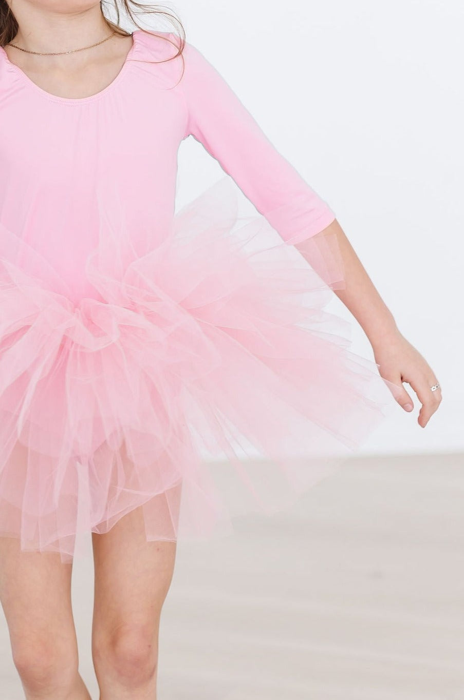 Bubblegum Pink 3/4 Tutu Leotard - Aaria Tees Aaria Tees