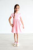 Bubblegum Pink S/S Pocket Twirl Dress - Aaria Tees Aaria Tees