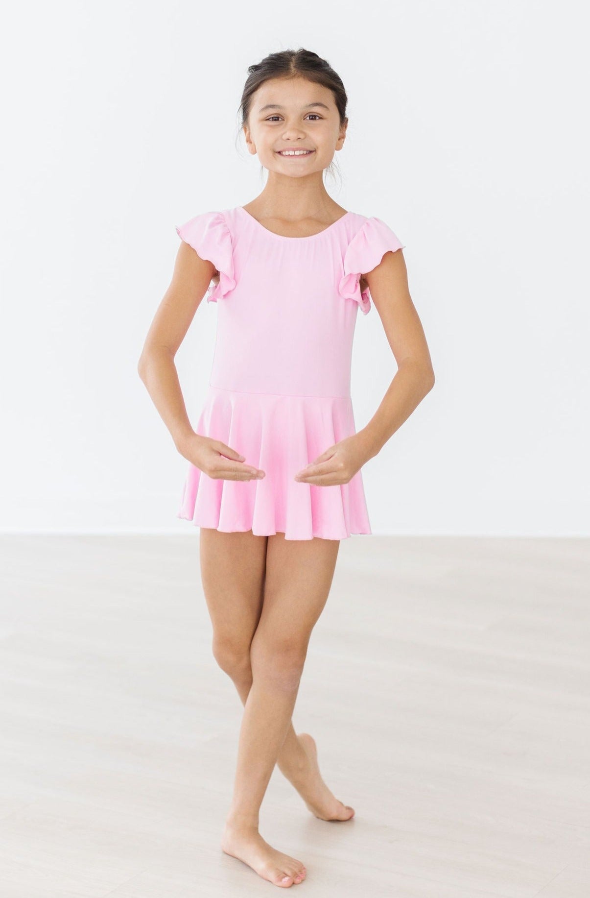 Bubblegum Pink S/S Twirl Leotard - Aaria Tees Aaria Tees