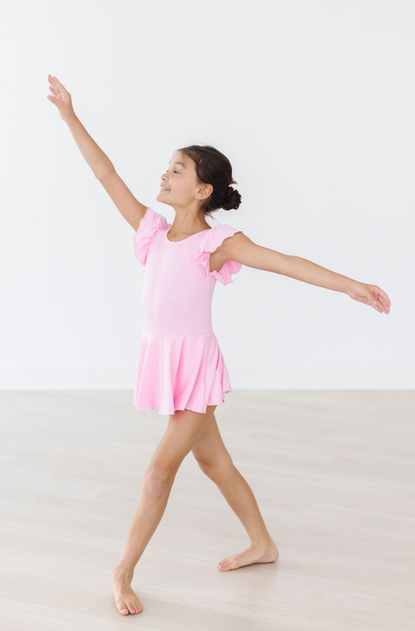 Bubblegum Pink S/S Twirl Leotard - Aaria Tees Aaria Tees