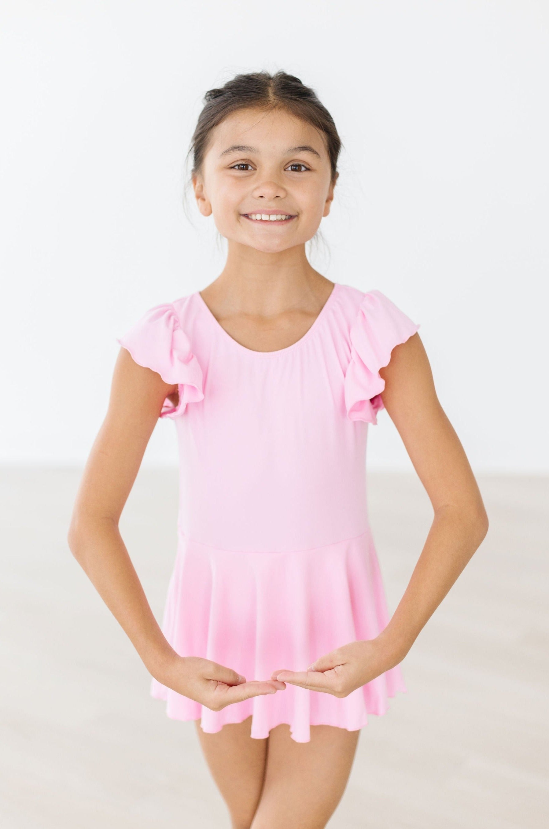 Bubblegum Pink S/S Twirl Leotard - Aaria Tees Aaria Tees