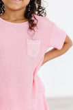 Bubblegum Pink Scrunchy Pocket Tee - Aaria Tees Aaria Tees