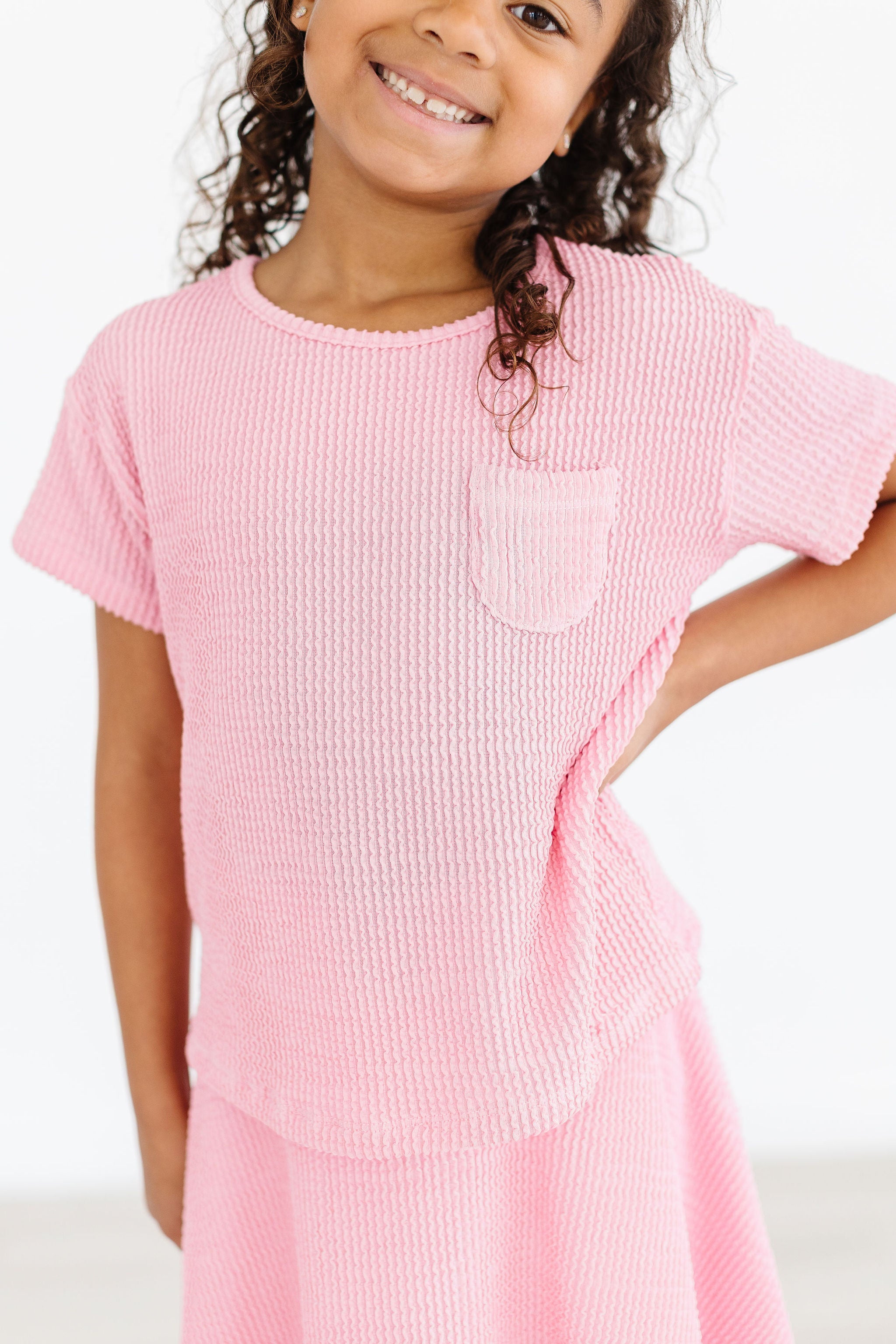 Bubblegum Pink Scrunchy Pocket Tee - Aaria Tees Aaria Tees