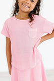 Bubblegum Pink Scrunchy Pocket Tee - Aaria Tees Aaria Tees