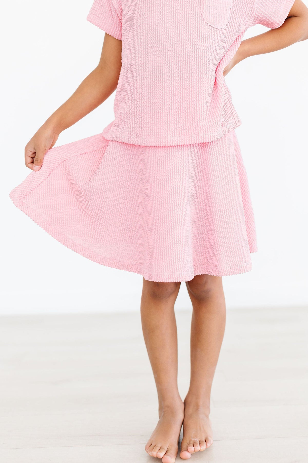 Bubblegum Pink Scrunchy Twirl Skort - Aaria Tees