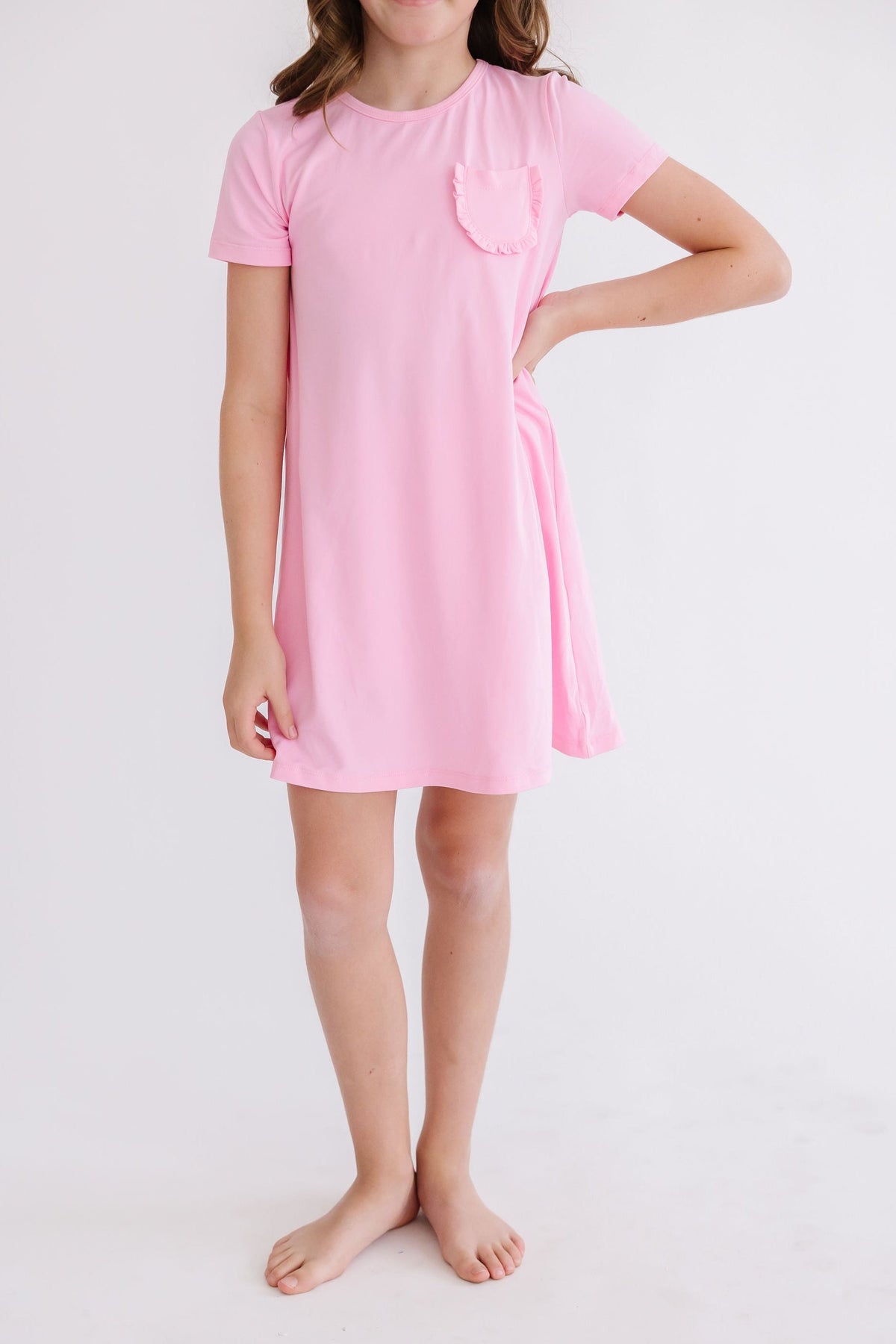 Bubblegum Pink T-Shirt Dress - Aaria Tees