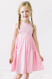 Bubblegum Pink Tank Pocket Twirl Dress - Aaria Tees Aaria Tees