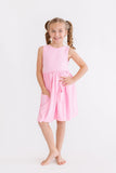 Bubblegum Pink Tank Pocket Twirl Dress - Aaria Tees Aaria Tees