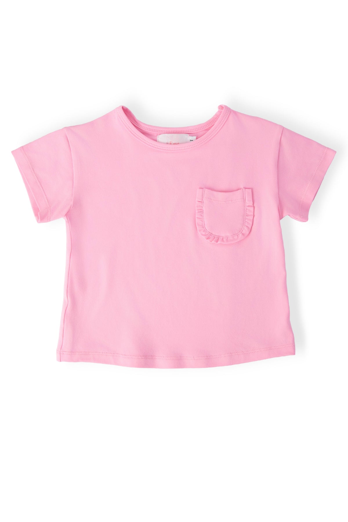 Bubblegum Pink Ruffle Pocket Tee - Aaria Tees
