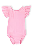 Bubblegum Pink S/S Flutter Sleeve Leotard - Aaria Tees Aaria Tees
