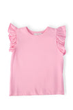 Bubblegum Pink S/S Ruffle Tee - Aaria Tees Aaria Tees