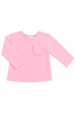 Bubblegum Pink L/S Ruffle Pocket Tee - Aaria Tees Aaria Tees