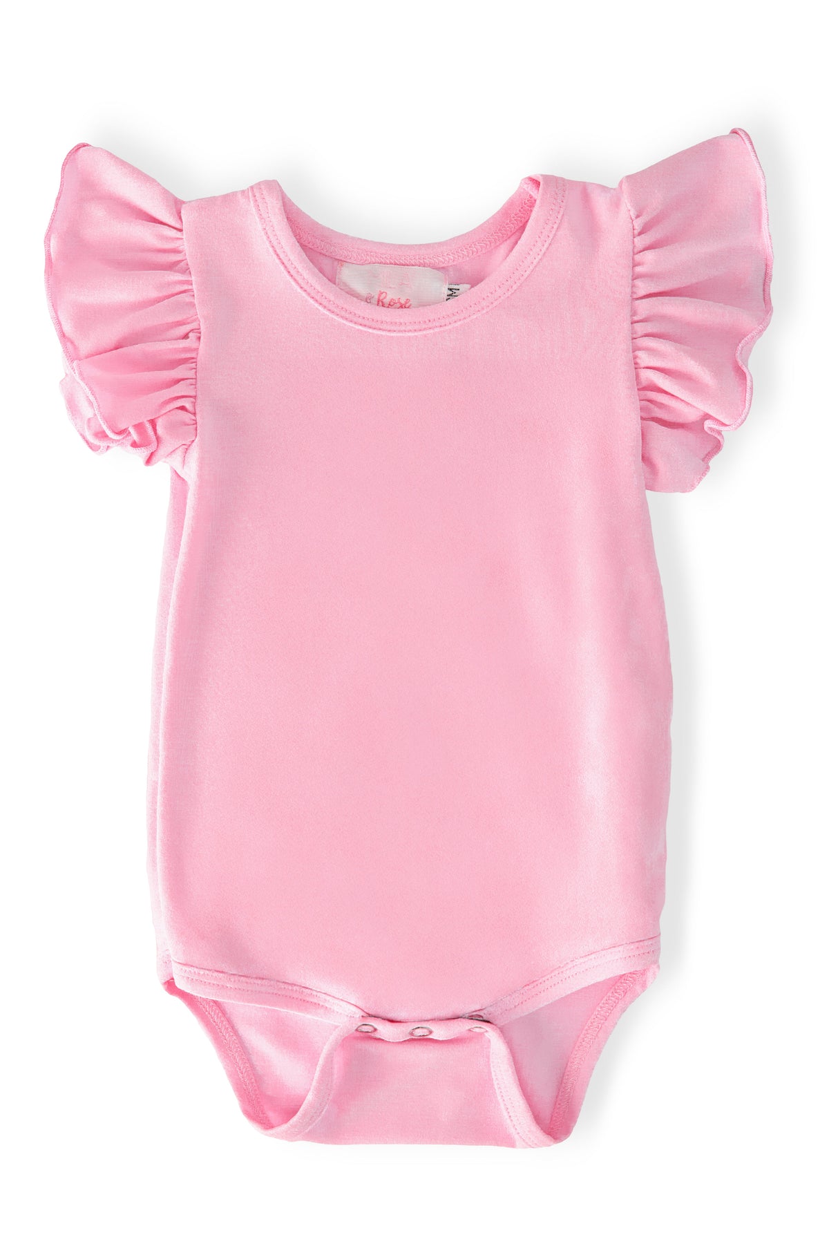 Bubblegum Pink S/S Flutter Bodysuit - Aaria Tees