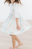 Bunny Dreams 3/4 Sleeve Pocket Twirl Dress - Aaria Tees Aaria Tees