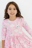 Bunny Love 3/4 Sleeve Pocket Twirl Dress - Aaria Tees Aaria Tees