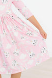 Bunny Love 3/4 Sleeve Pocket Twirl Dress - Aaria Tees Aaria Tees