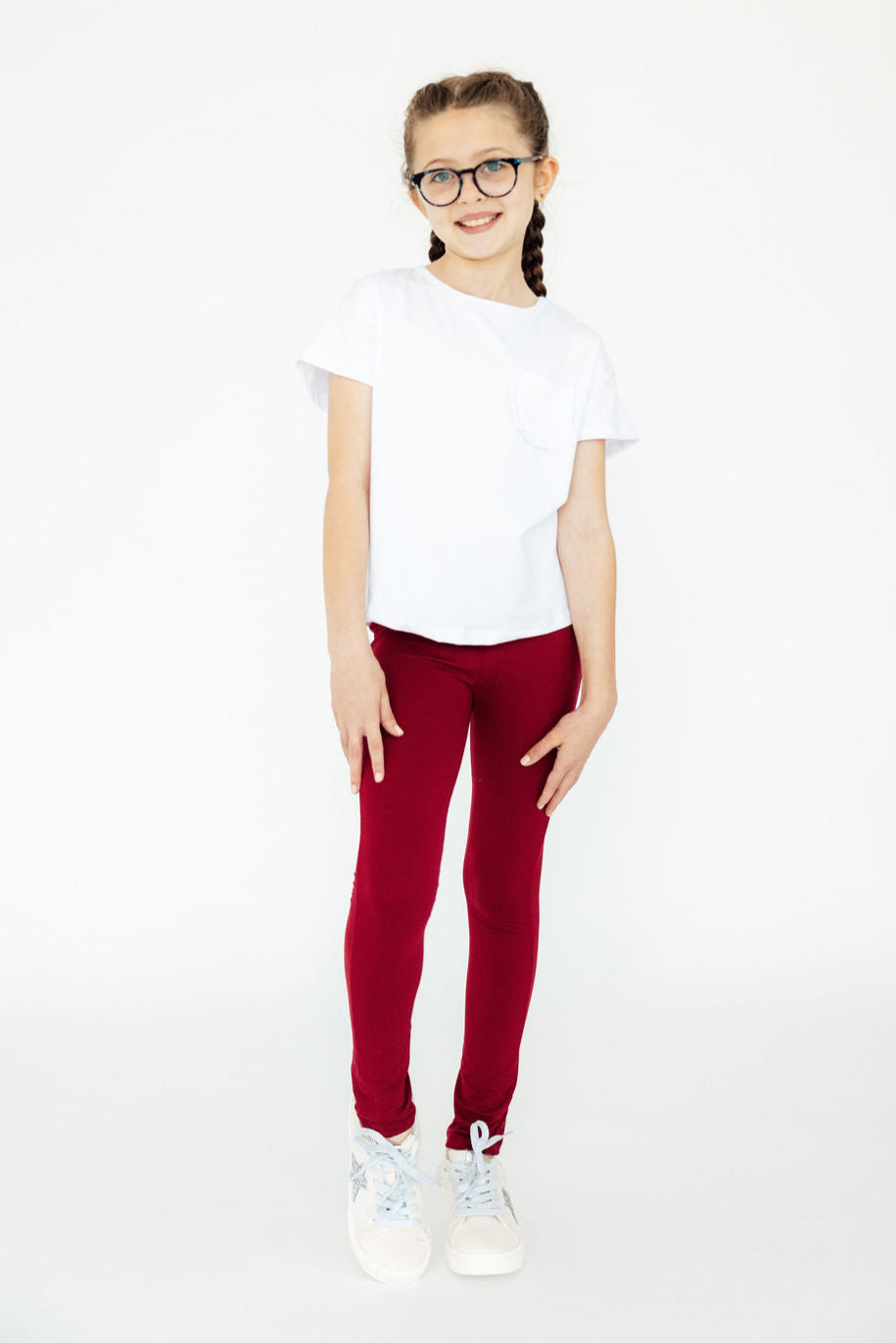 Burgundy Leggings - Aaria Tees Aaria Tees
