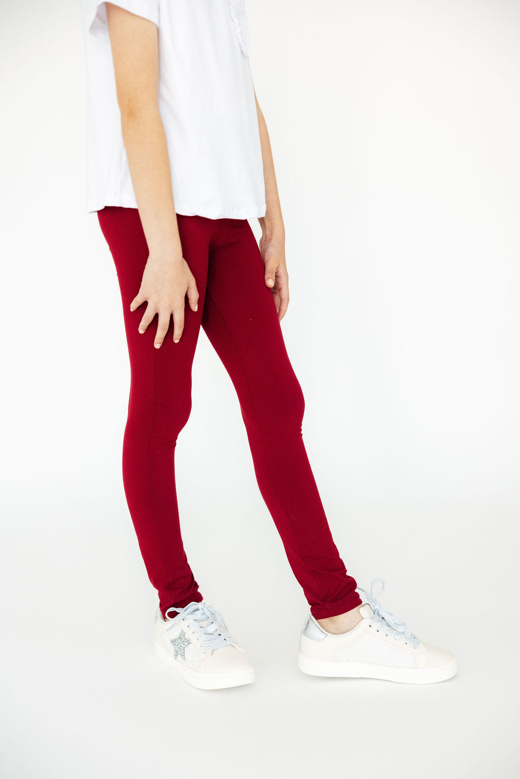 Burgundy Leggings - Aaria Tees Aaria Tees