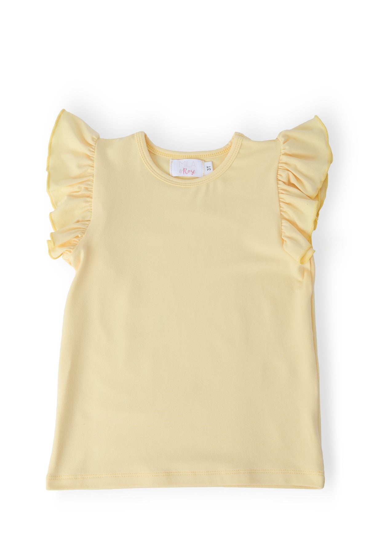 Butter Yellow S/S Ruffle Tee - Aaria Tees
