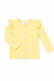 Butter Yellow Ruffle Cardigan - Aaria Tees Aaria Tees