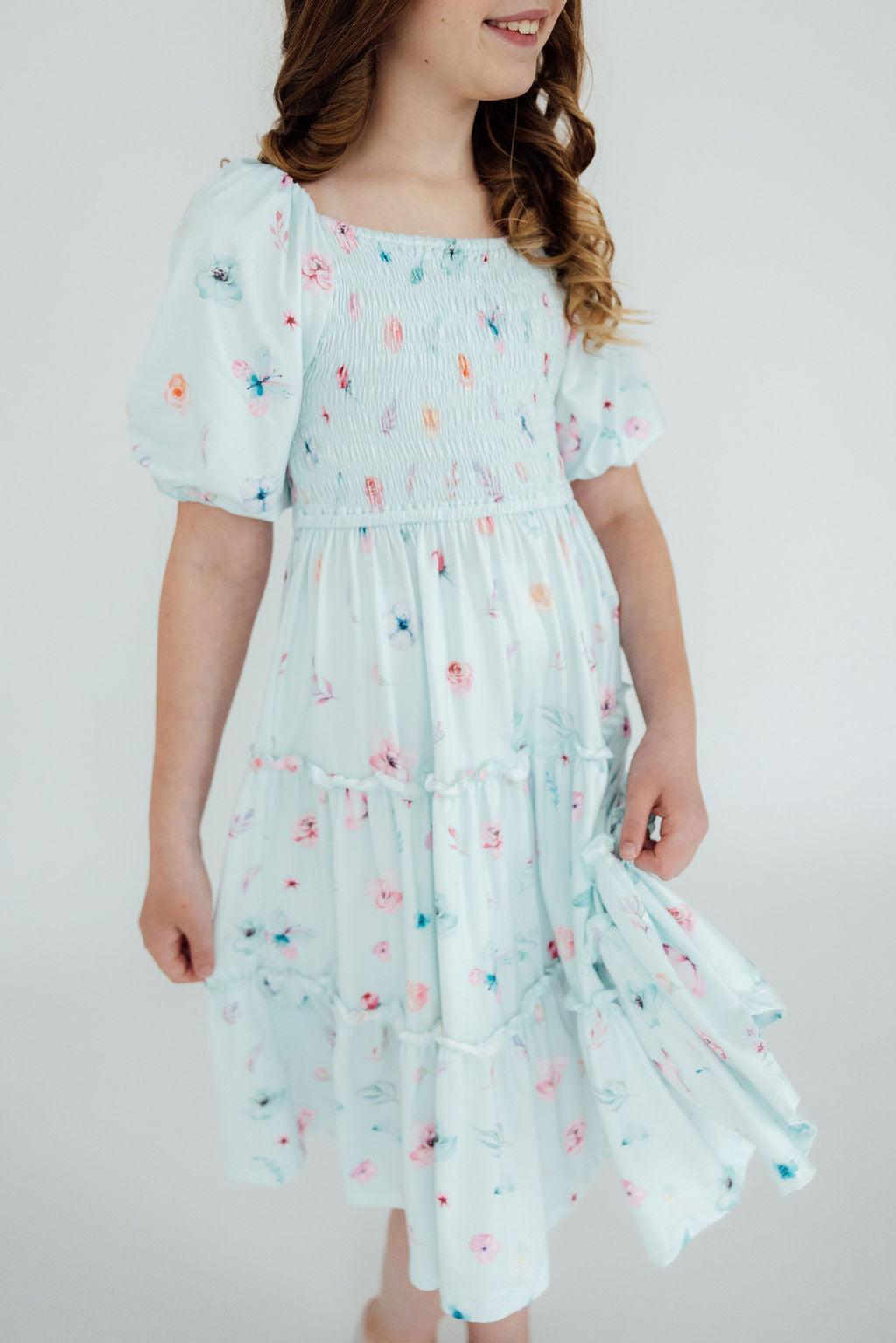 Butterfly Ballet Smocked Ruffle Dress - Aaria Tees Aaria Tees