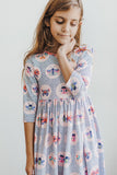 Butterfly Effect 3/4 Sleeve Pocket Twirl Dress - Aaria Tees Aaria Tees