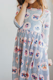 Butterfly Effect 3/4 Sleeve Pocket Twirl Dress - Aaria Tees Aaria Tees